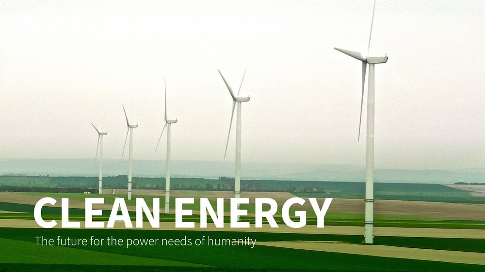 Clean energy blog banner template, editable text