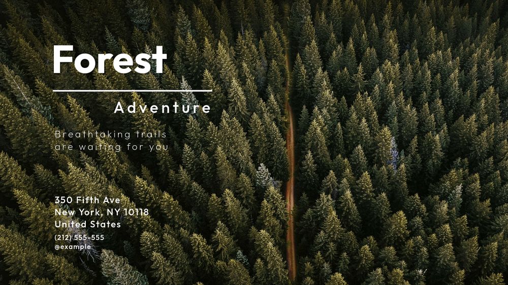 Forest adventure blog banner template, editable text