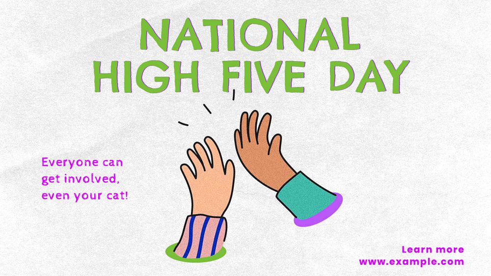 High five day  blog banner template, editable text