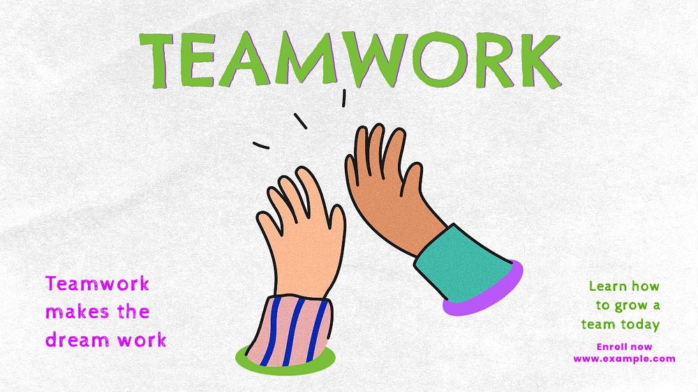 Teamwork class  blog banner template, editable text