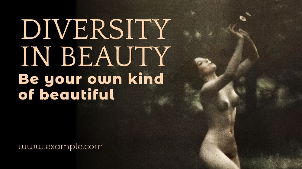 Diversity in beauty blog banner template, editable text