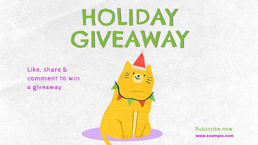 Holiday giveaway  blog banner template, editable text