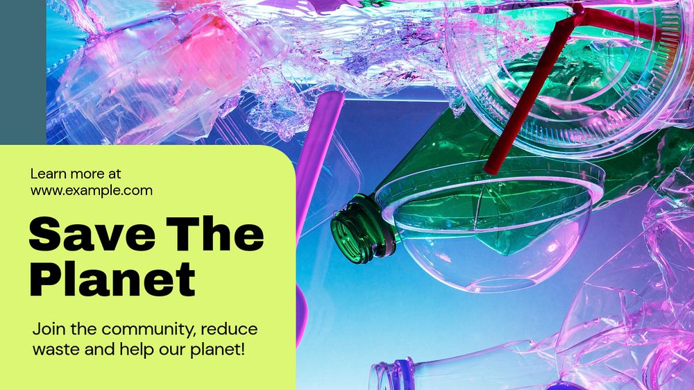 Save the planet blog banner template, editable text