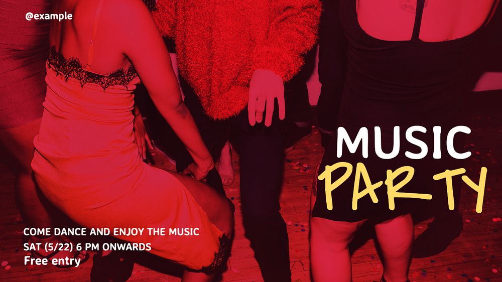 Music party  blog banner template, editable text