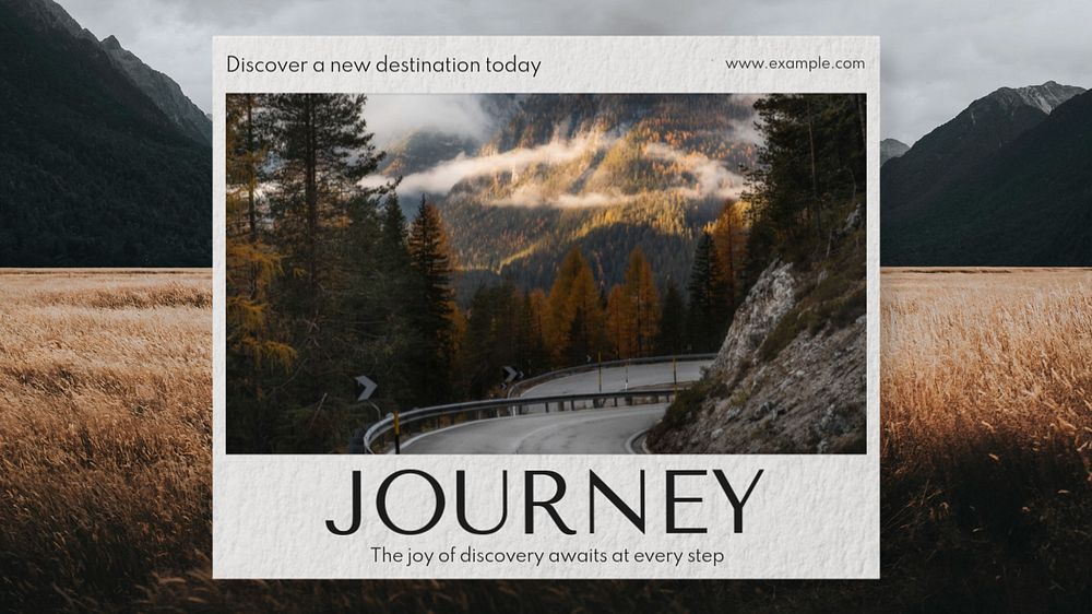 Journey  blog banner template, editable text