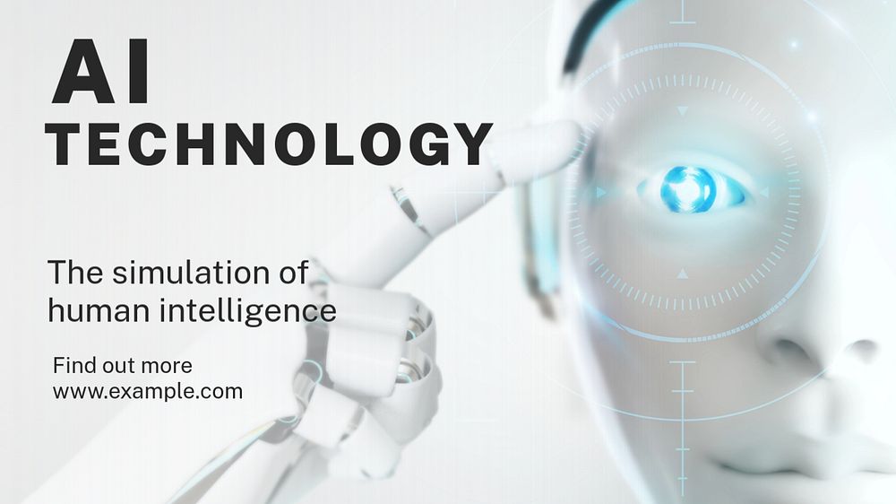 AI Technology blog banner template, editable text