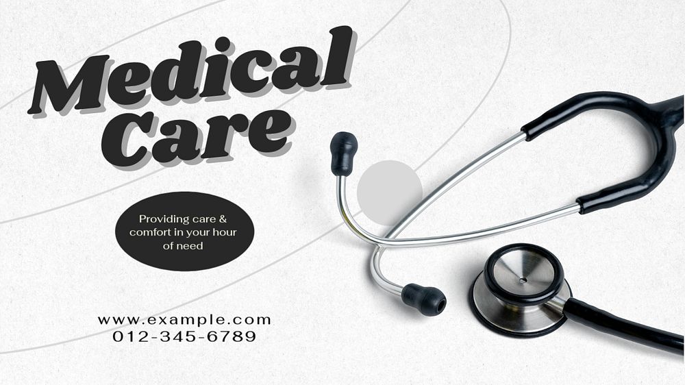 Medical care  blog banner template, editable text