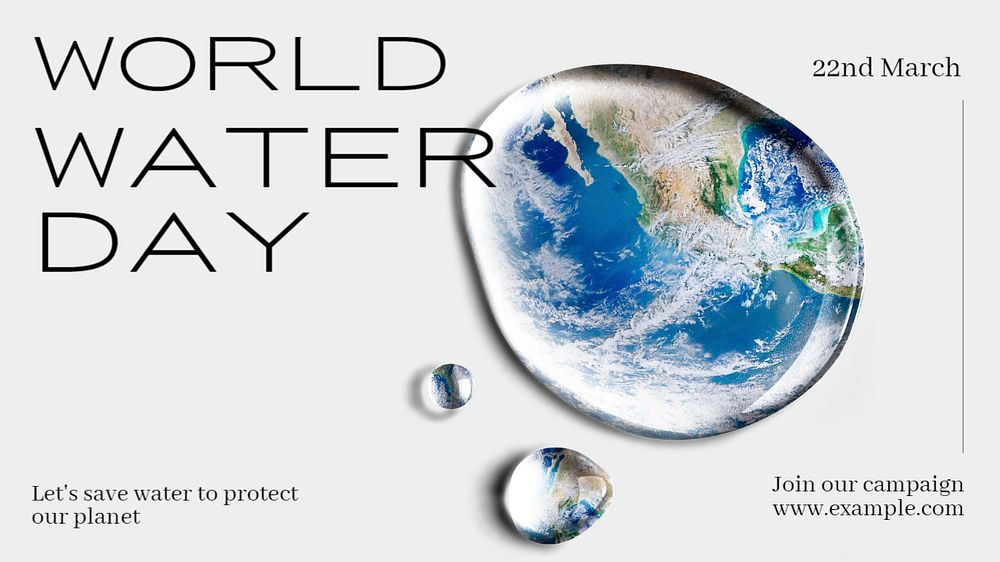 World Water Day blog banner template, editable text