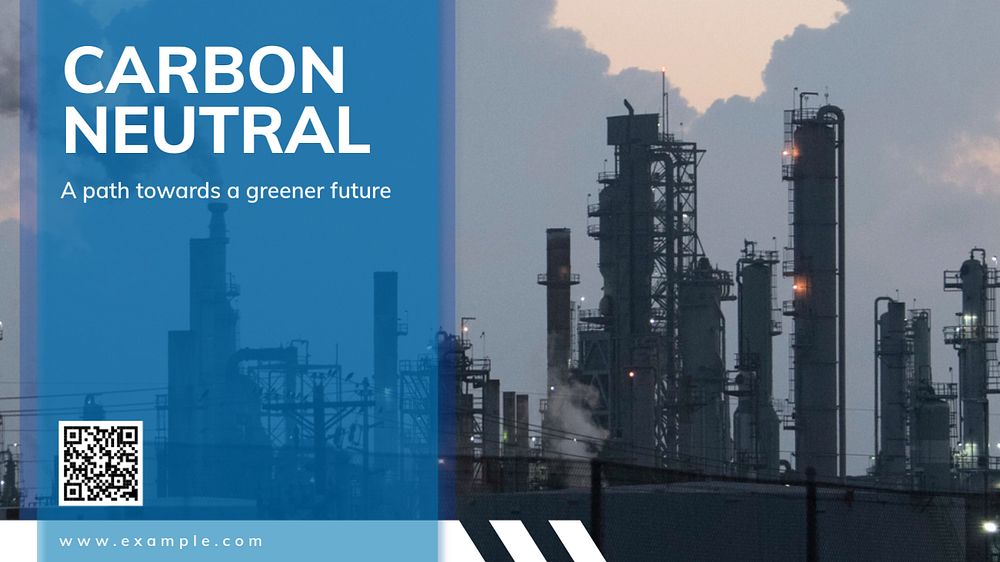 Carbon neutral blog banner template, editable text