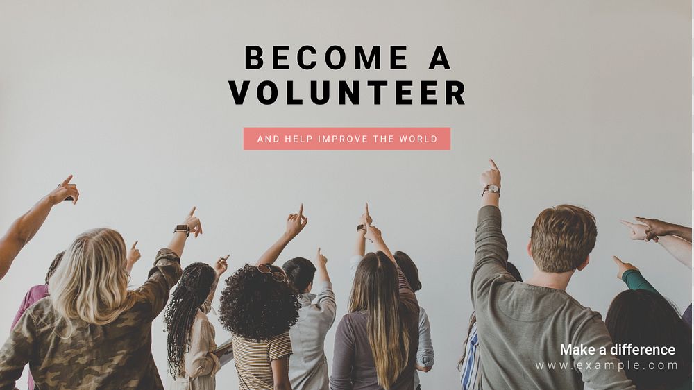 Become a volunteer blog banner template, editable text