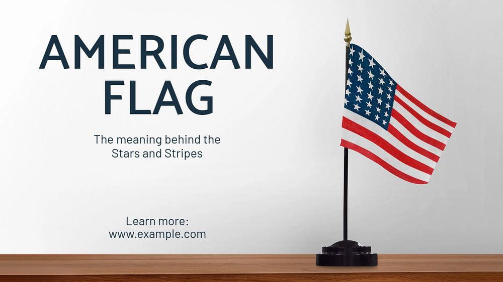 American flag blog banner template, editable text