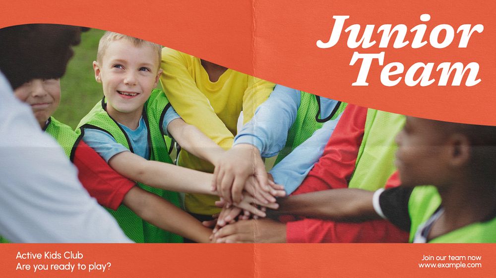 Junior team  blog banner template, editable text