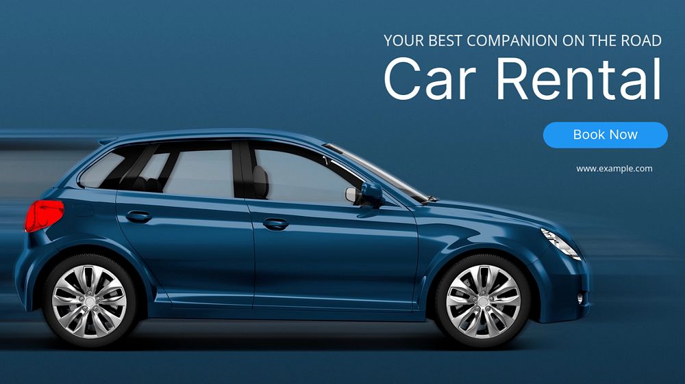 Car rental blog banner template, editable text