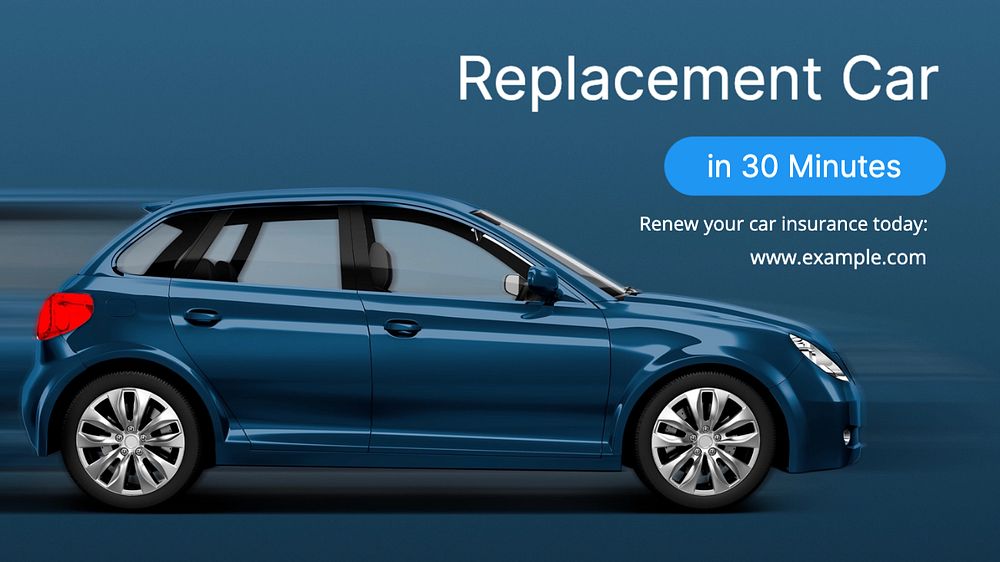 Car insurance blog banner template, editable text