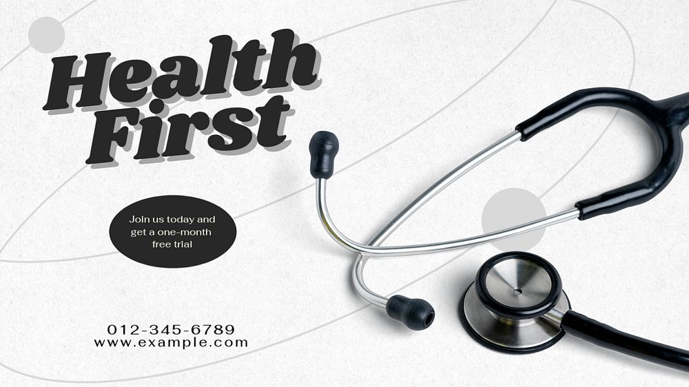 Health first  blog banner template, editable text