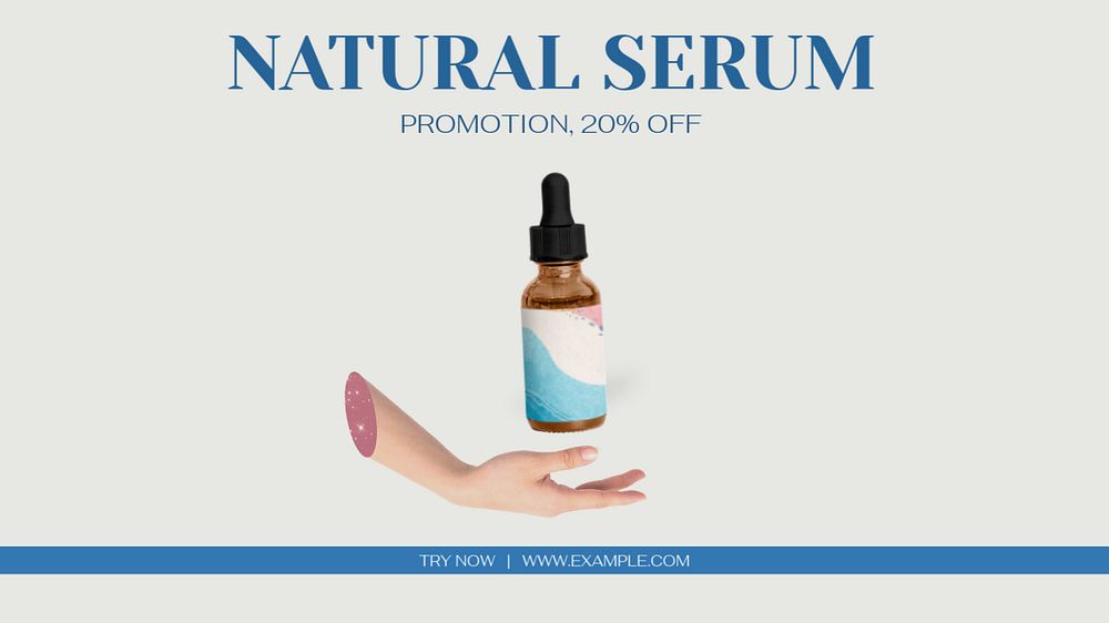 Natural serum  blog banner template, editable text