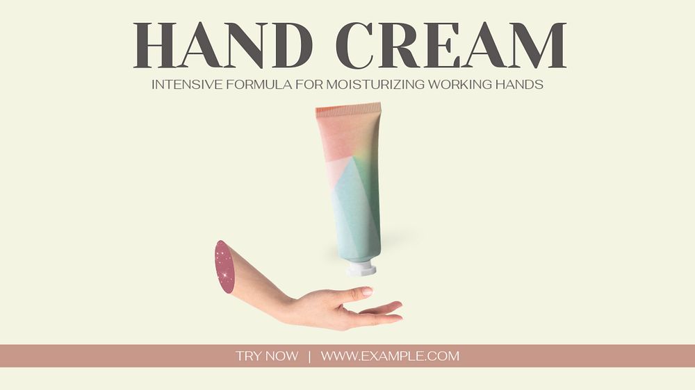 Hand cream  blog banner template, editable text