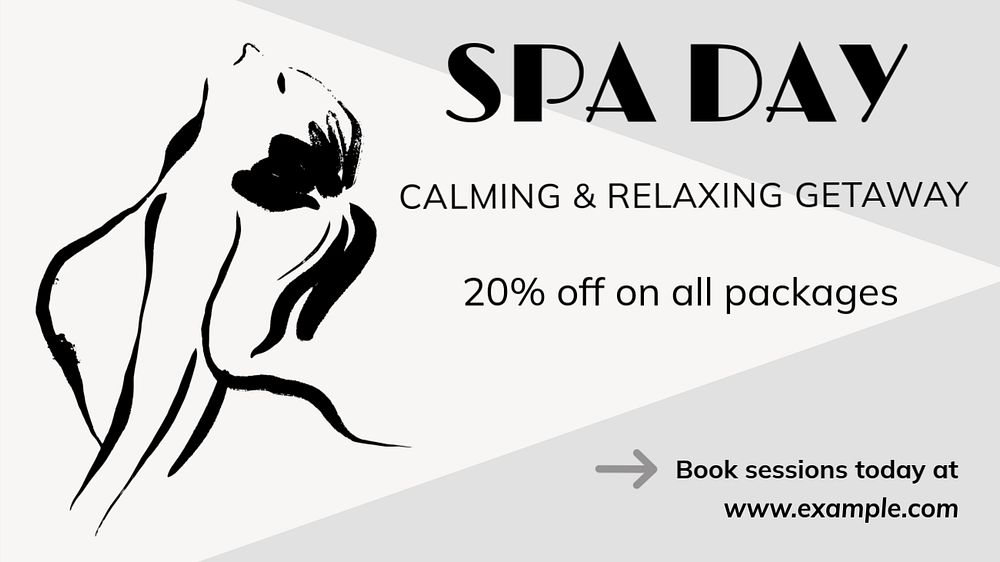 Spa day  blog banner template, editable text