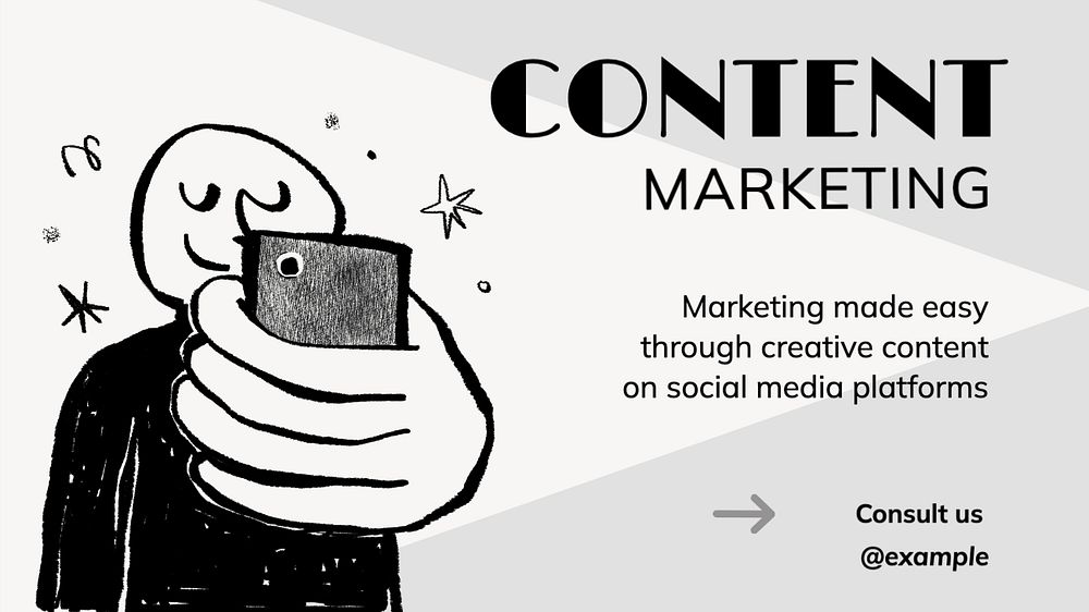 Content marketing  blog banner template, editable text