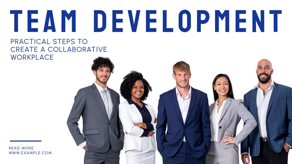 Team development blog banner template, editable text