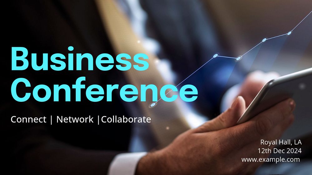 Business conference blog banner template, editable text