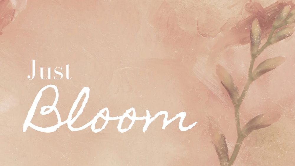 Bloom, positivity quote blog banner template, editable text