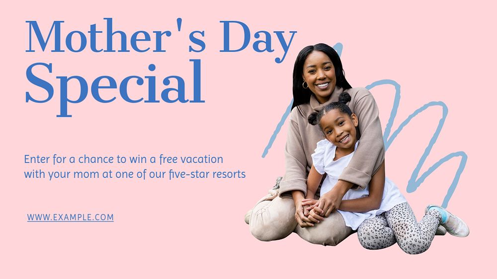 Mother's day special blog banner template, editable text