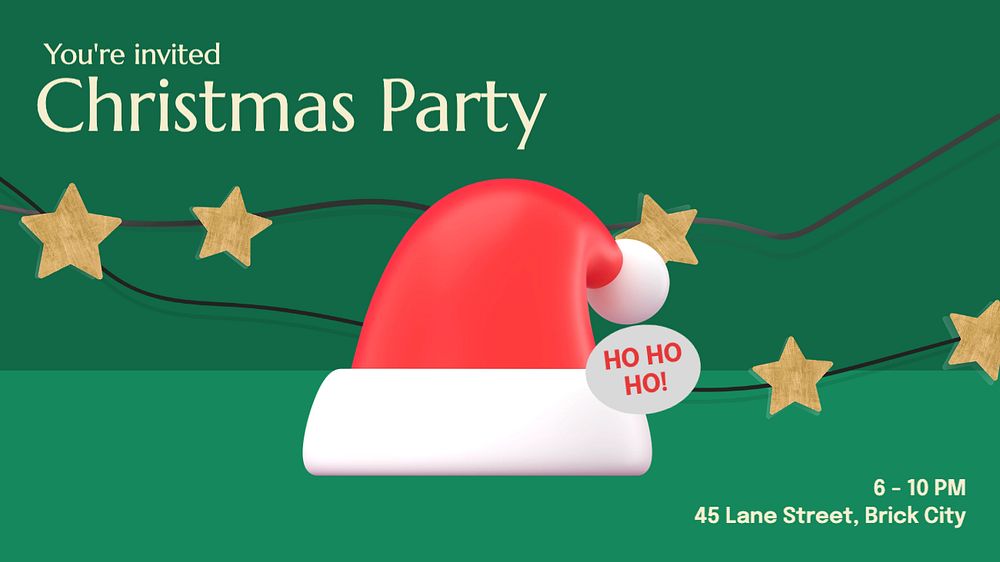 Christmas party  blog banner template, editable text