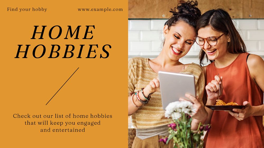 Hobbies at home blog banner template, editable text