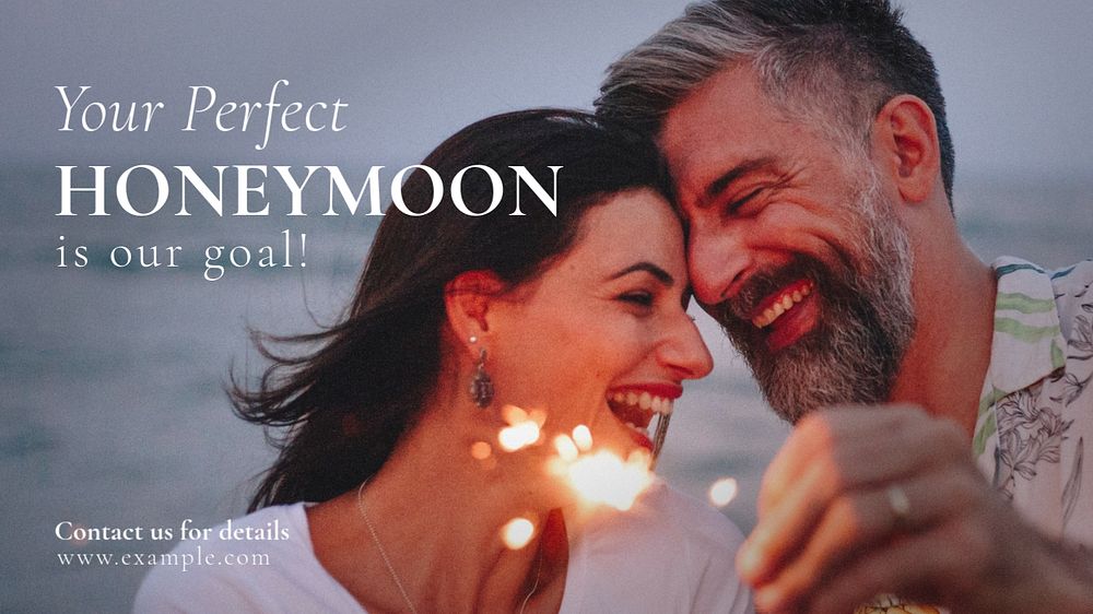 Honeymoon blog banner template, editable design