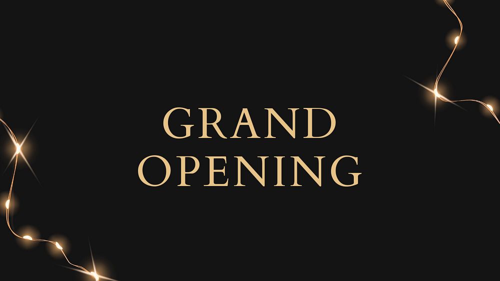 Grand opening blog banner template, editable text