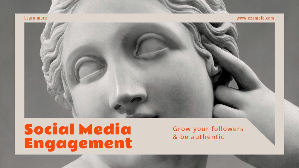 Social media engagement  blog banner template, editable text