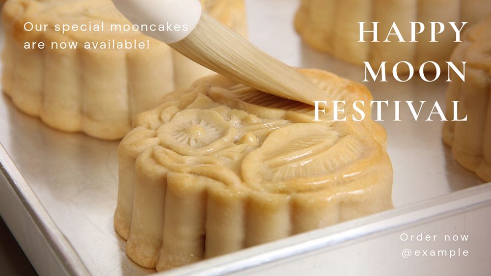 Moon festival blog banner template, editable text