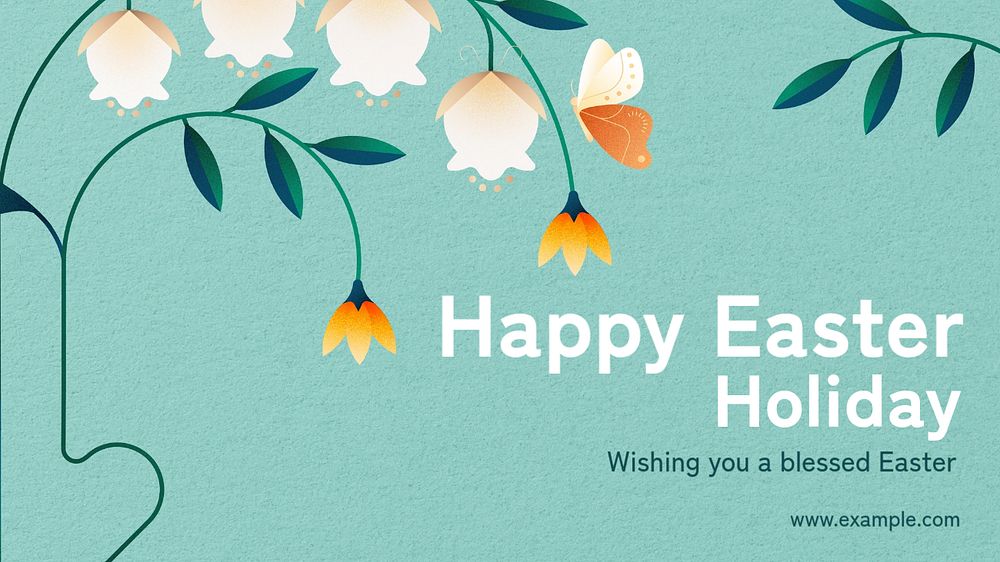 Happy Easter blog banner template, editable text