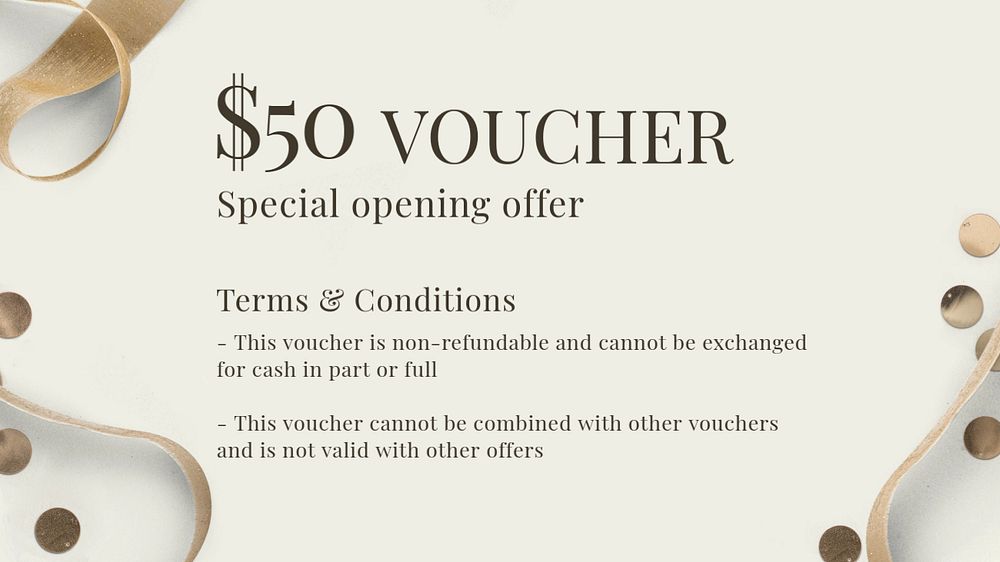 Gift voucher blog banner template, editable text