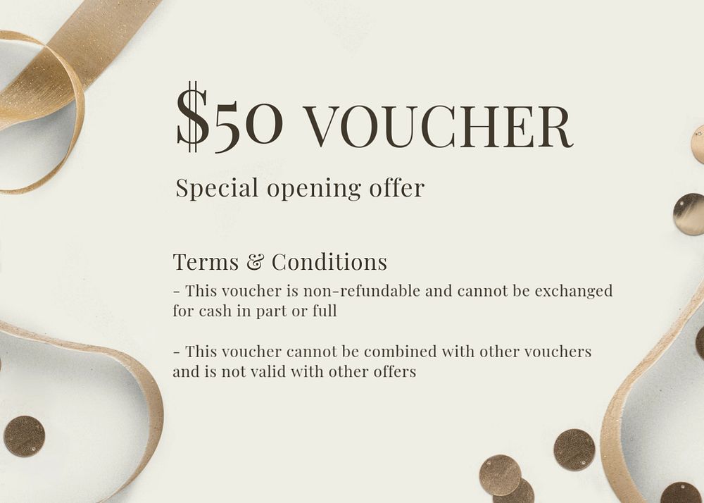 Gift voucher template, editable design