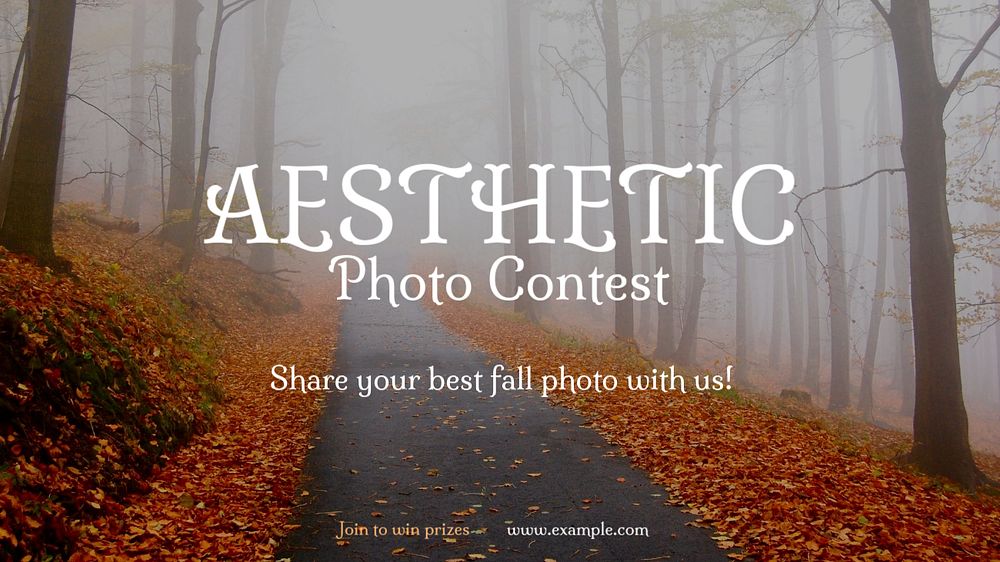 Aesthetic photo contest blog banner template, editable text