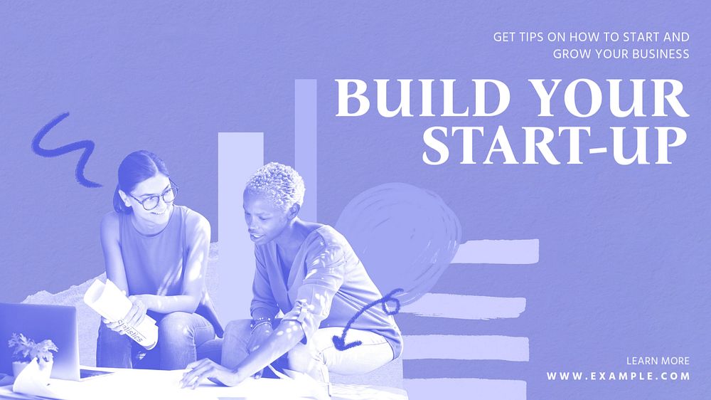 Start up blog banner template, editable text