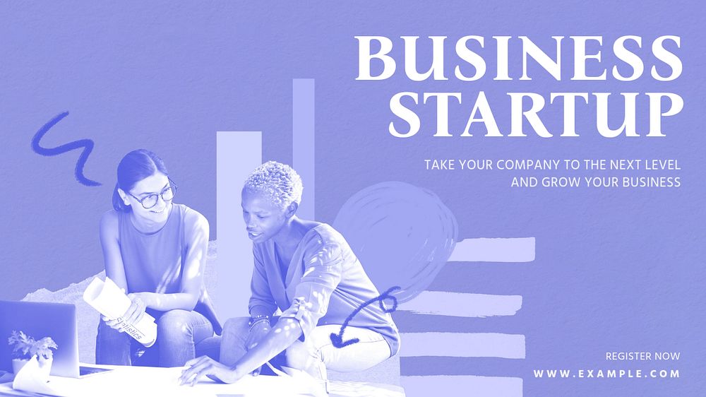 Business startup blog banner template, editable text