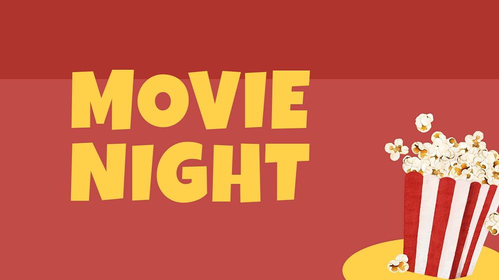 Movie night blog banner template, editable text