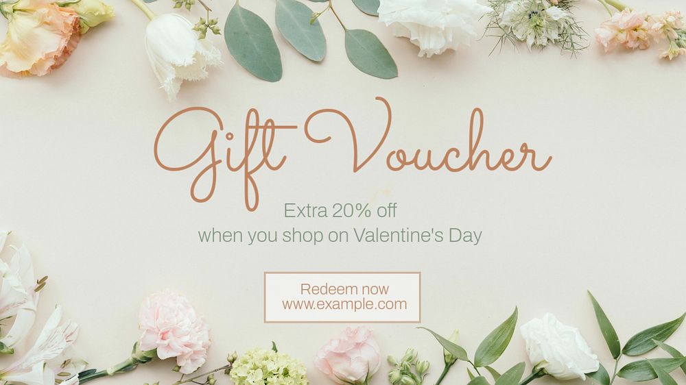 Gift voucher blog banner template, editable text