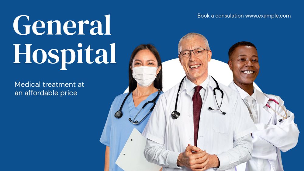 General hospital blog banner template, editable text