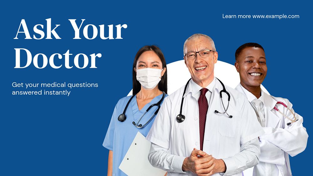 Ask your doctor blog banner template, editable text