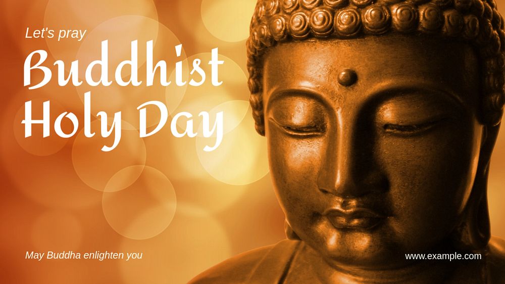 Buddhist Holy Day blog banner template, editable text