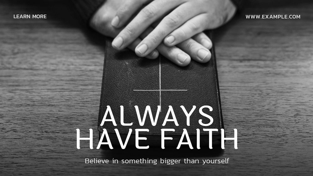 Faith blog banner template, editable text