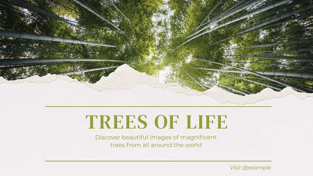 Trees of life poster template, editable text & design blog banner template, editable text