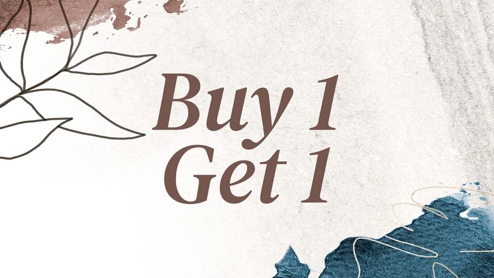 Buy 1 get 1 blog banner template, editable text