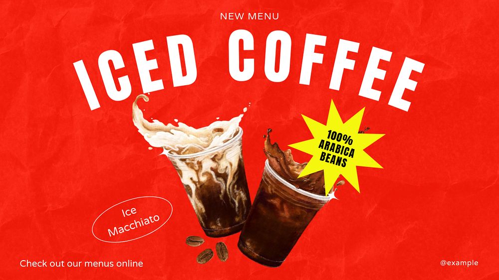 Cafe's new menu  blog banner template, editable text