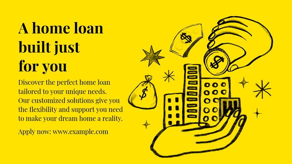 Home loan  blog banner template, editable text