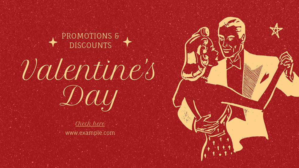 Valentine's day sale blog banner template, editable text